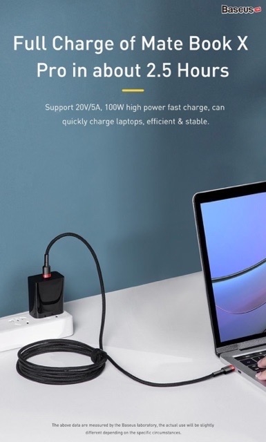 Cáp sạc nhanh C to C công suất 100W Baseus Cafule PD2.0 dùng cho iPad Pro/ Macbook/ Laptop/ Smartphone