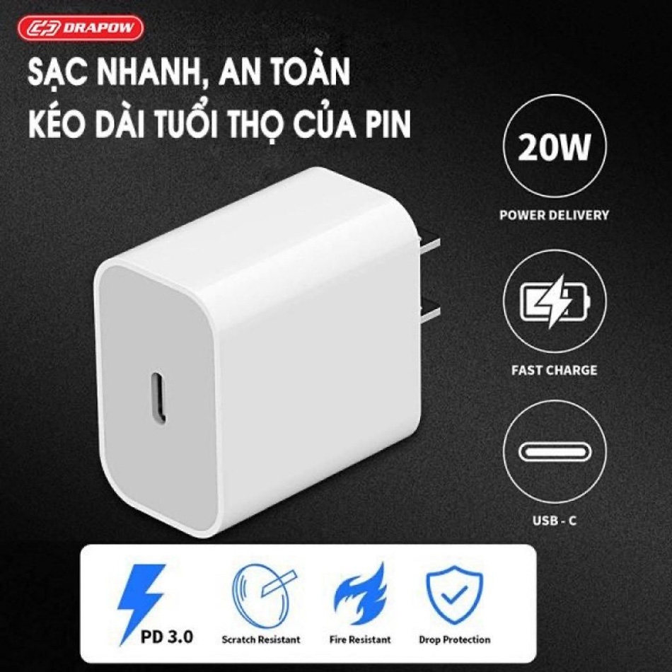 Củ sạc nhanh 20W Drapow GA25