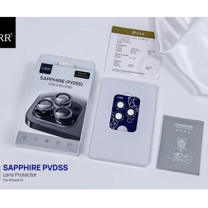 Cường Lực Camera Lens URR, kính Sapphire GIA cho iPhone 15 pro max