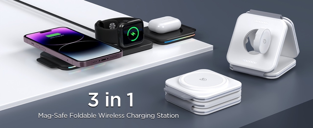 Đế sạc nhanh không dây 22.5W gấp gọn 3in1 Remax RP-W72