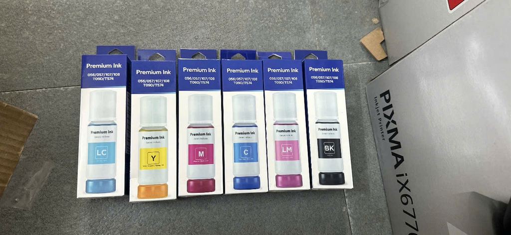 Mực nước dùng cho máy in phun, không hiệu, dung tích 70ml, loại màu đen,xanh,đỏ, vàng, xanh nhạt, đỏ nhat