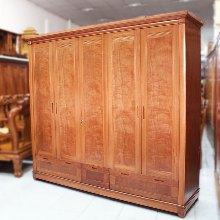 Tủ Quần Áo Gỗ Xoan Đào 5 Cánh | Nội Thất Hiền Hoàn