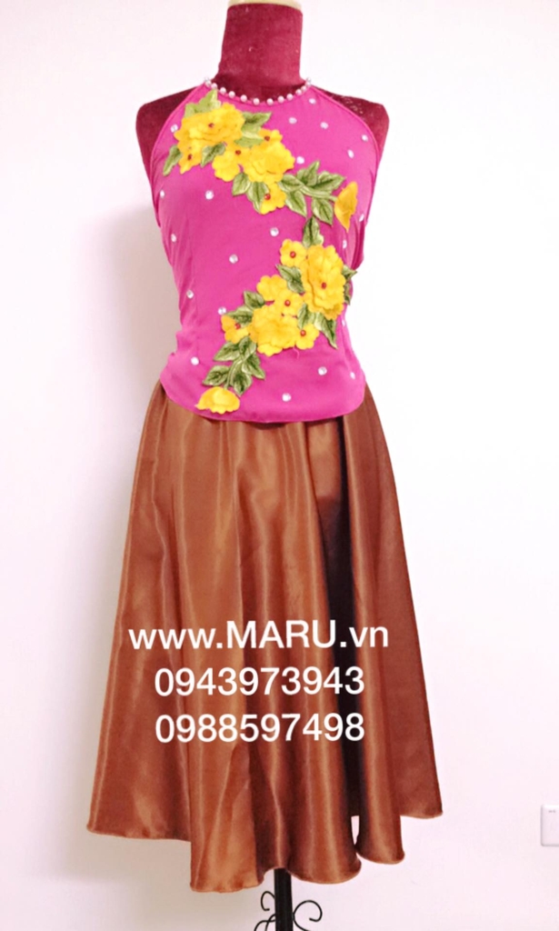 Váy yếm jean màu nâu cho nữ DN675 - Đầm dáng xòe | ThờiTrangNữ.vn
