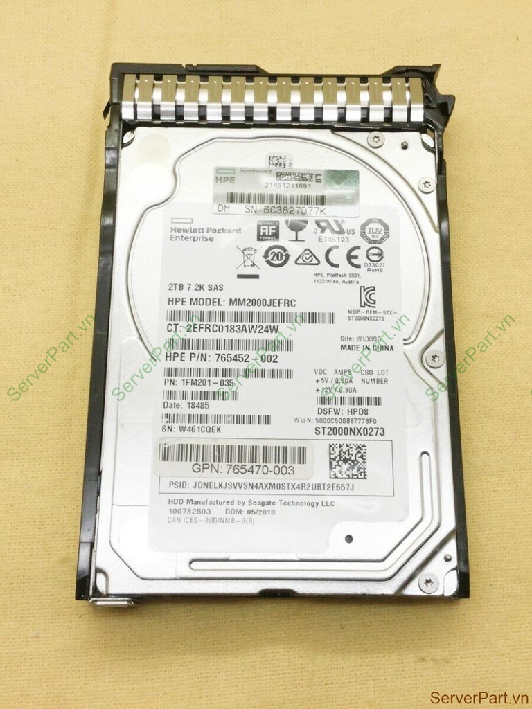 本店 HP 765873 - 001 2tb 7.2 K RPM SAS 12 Gb / s 2.5インチ512e SC