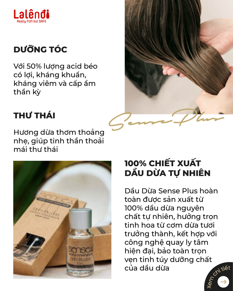 Tinh dầu dừa massage Sense Plus - 10ml