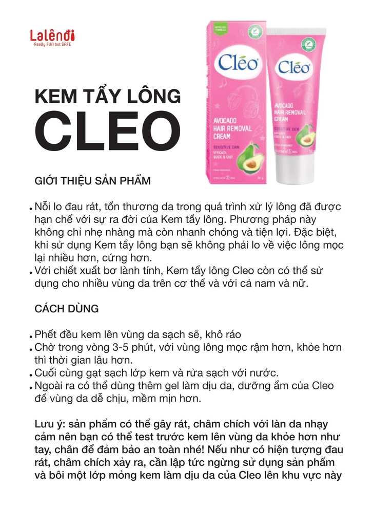 Kem tẩy lông Cleo Hồng