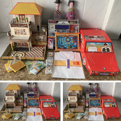 Combo vàng mã cúng 49 ngày cho Nam mẫu TL1 Nhà Vàng đầy đủ cao cấp sang trọng