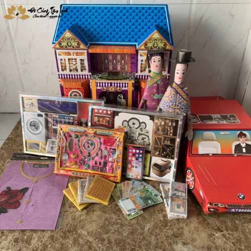 Chi tiết các món lễ vật trong combo vàng mã nữ TL1 Nhà Xanh chỉn chu