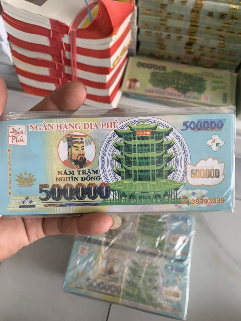Tiền Việt vàng mã mẫu mới nhất cực kỳ sắc nét loại 1