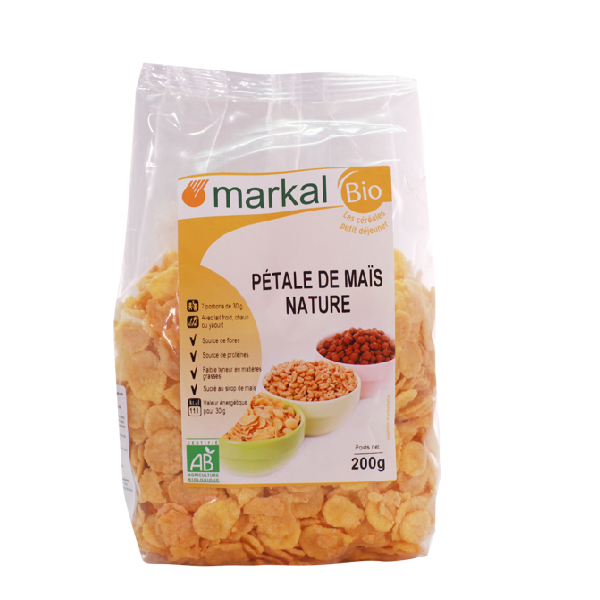 Ngũ cốc hữu cơ bắp (ngô) cán dẹp Markal 200g