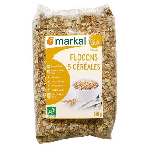 Ngũ cốc hỗn hợp hữu cơ cán dẹp MARKAL 500g