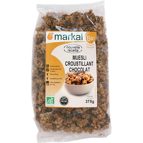 Ngũ cốc muesli giòn sô cô la hữu cơ Markal 375g