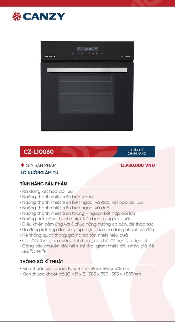 Lò Nướng Canzy CZ-L10060