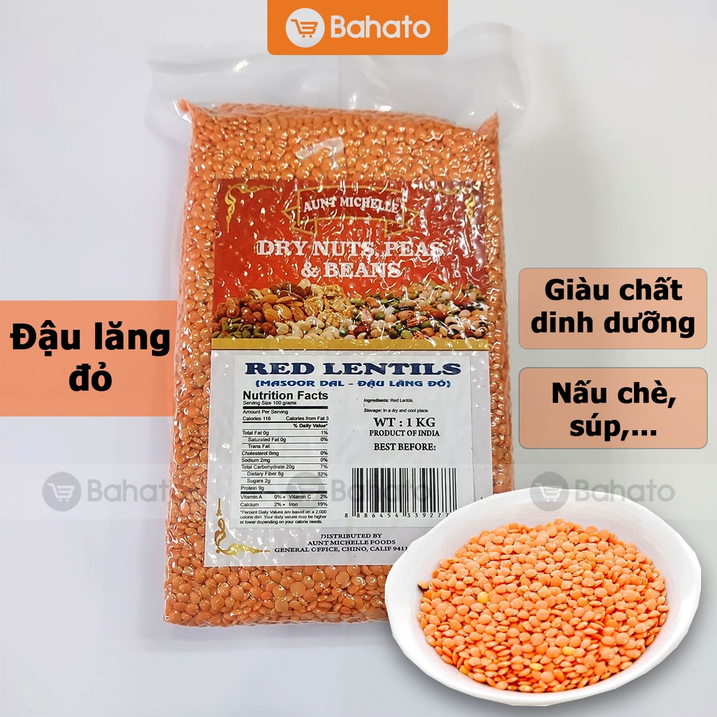 Đậu lăng đỏ Aunt Michelle 1kg (Red Lentils - Masoor Dal)