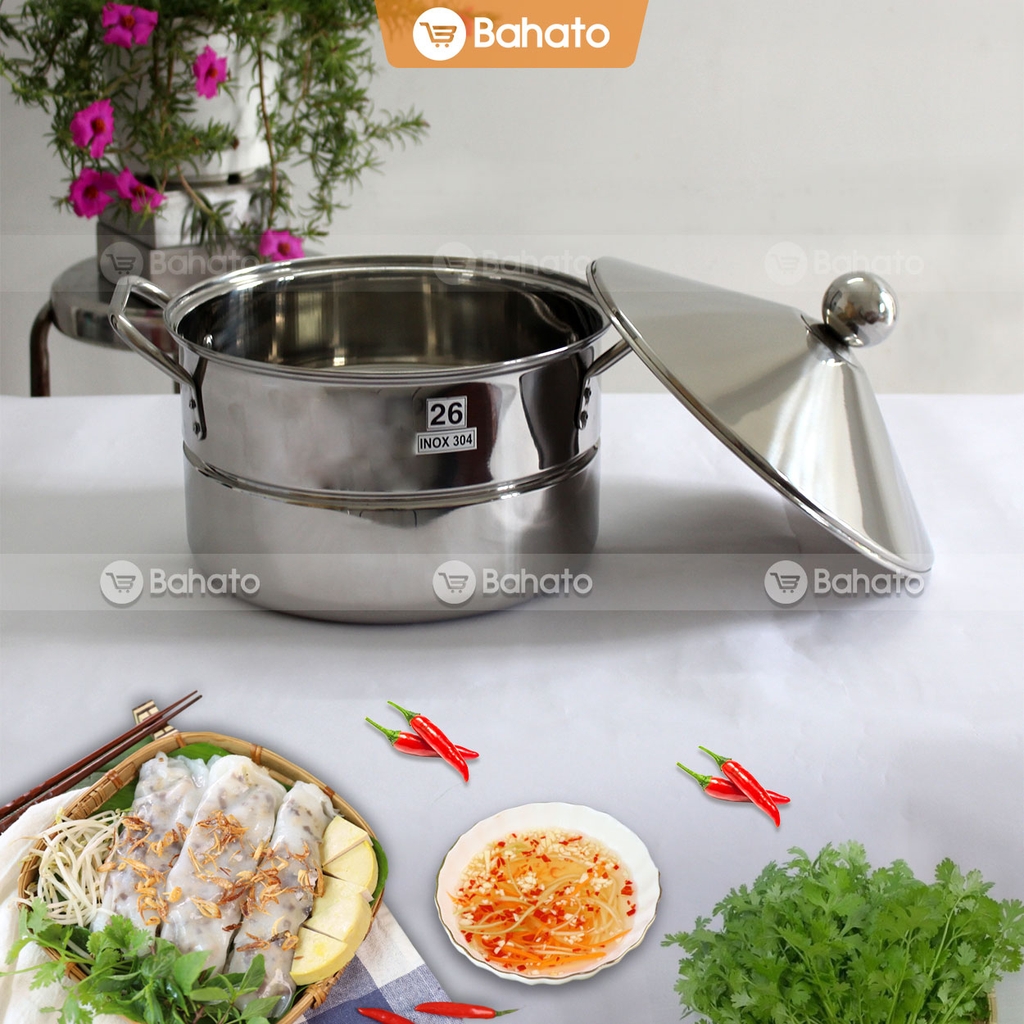 Nồi inox làm bánh cuốn đa năng 26cm (8.8 lít nước)