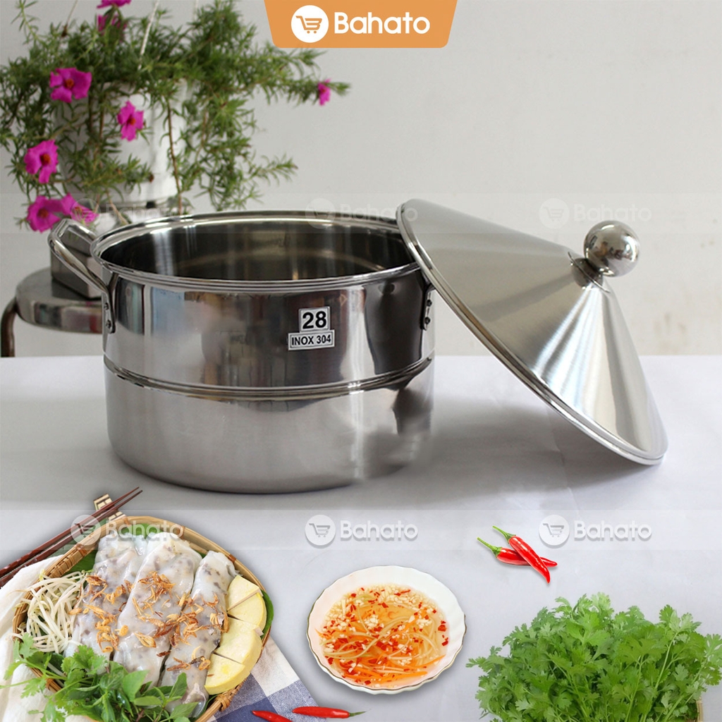 Nồi tráng bánh cuốn 28cm đa năng (đồ xôi, hấp gà) tiện dụng