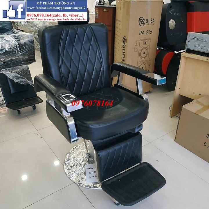 Ghế cắt tóc nam No.1 barber shop chính hãng khung thép, chân thủy lực