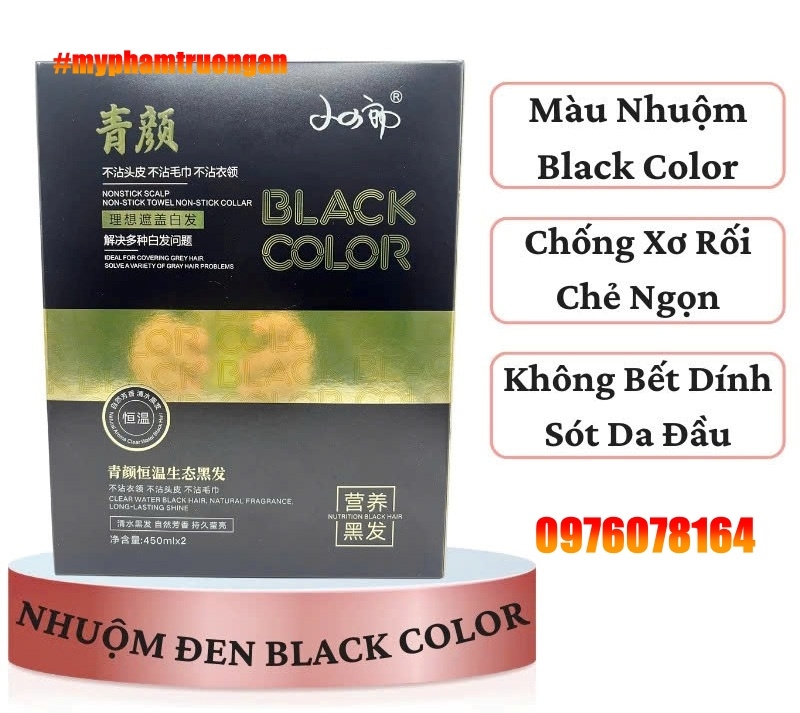 Thuốc Nhuộm Đen Phủ Bạc Black Color 450mlx2 Xiao Si Lang Không DÍnh