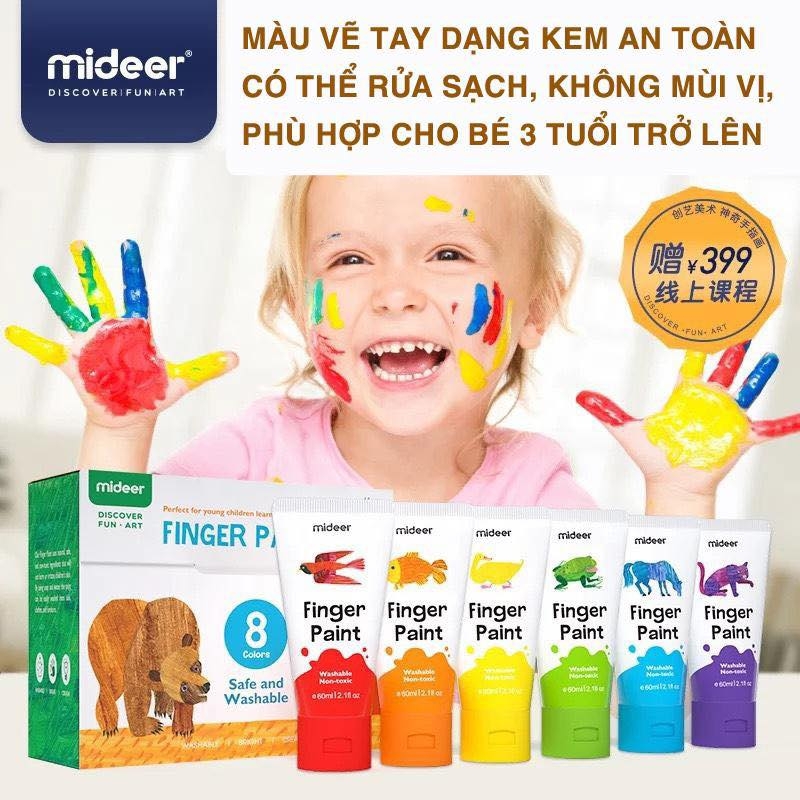 Màu vẽ Mideer Finger Paint - 8 Màu