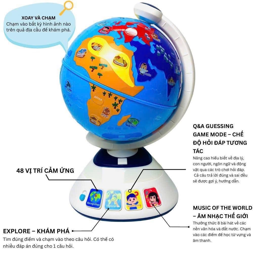 Quả Địa Cầu Cảm Ứng Thông Minh- Hola! Touch & Discover Globe – Interactive Educational Globe for Kids