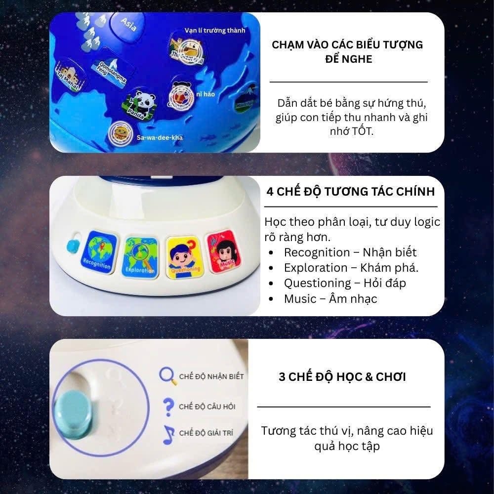 Quả Địa Cầu Cảm Ứng Thông Minh- Hola! Touch & Discover Globe – Interactive Educational Globe for Kids