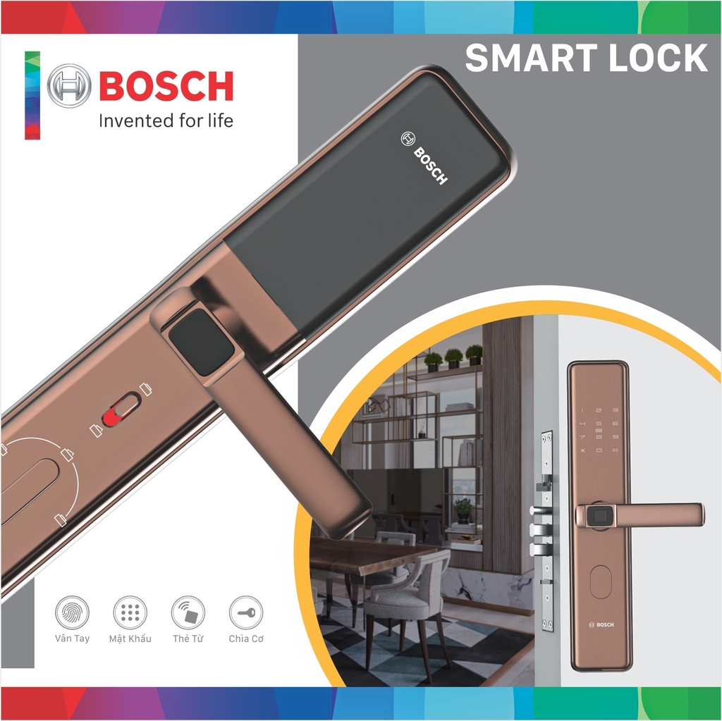 Khóa Cửa Vân Tay BOSCH ID 30B EU AMBER GOLD APP