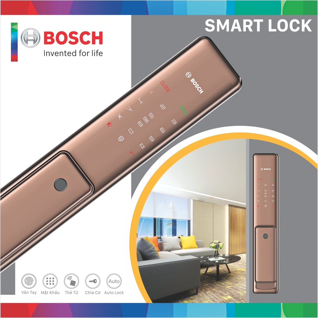 Khóa Cửa Vân Tay BOSCH FU 750 EU AMBER GOLD