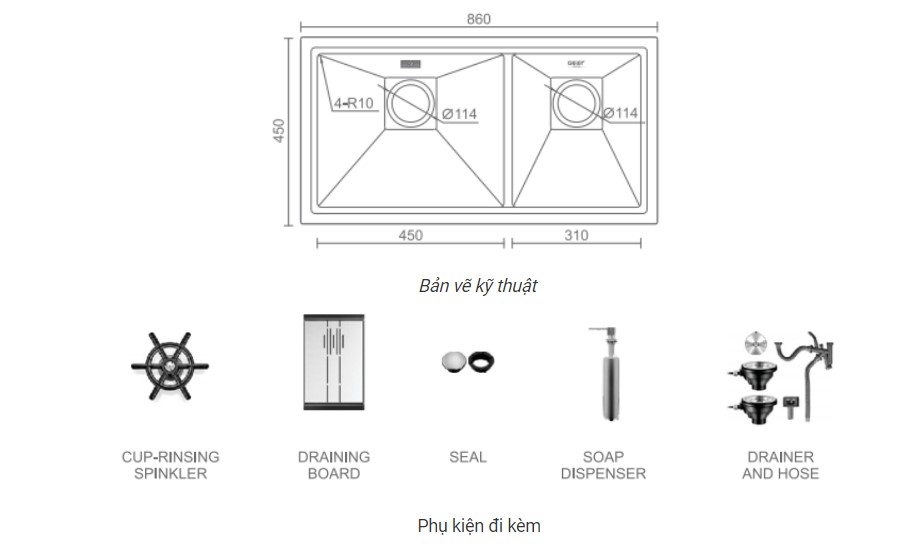 Chậu rửa bát Geler GL-8645