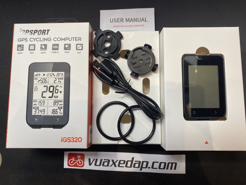 Đồng hồ IGPSPORT IGS320 iGS 320, bắt sóng vệ tinh GPS, Pin 72h | Vua Xe Đạp