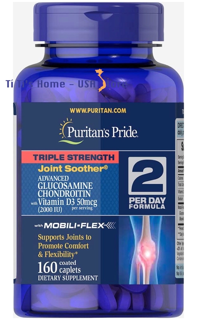 Puritan’s Pride Triple Strength Glucosamine Chondroitin MSM Joint Soother® và vitamin D3 50mcg