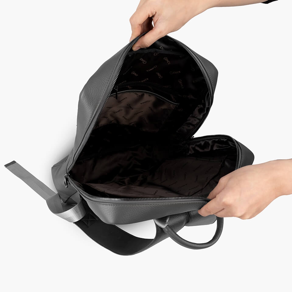 Balo nam công sở da bò Mill màu ghi GBL02