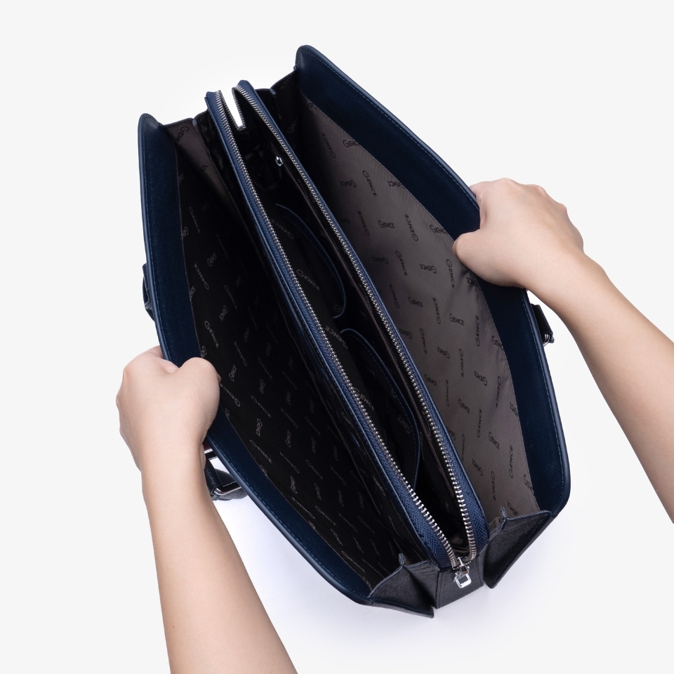 Cặp xách da nam cao cấp da bò Taiga CGL07 khóa số