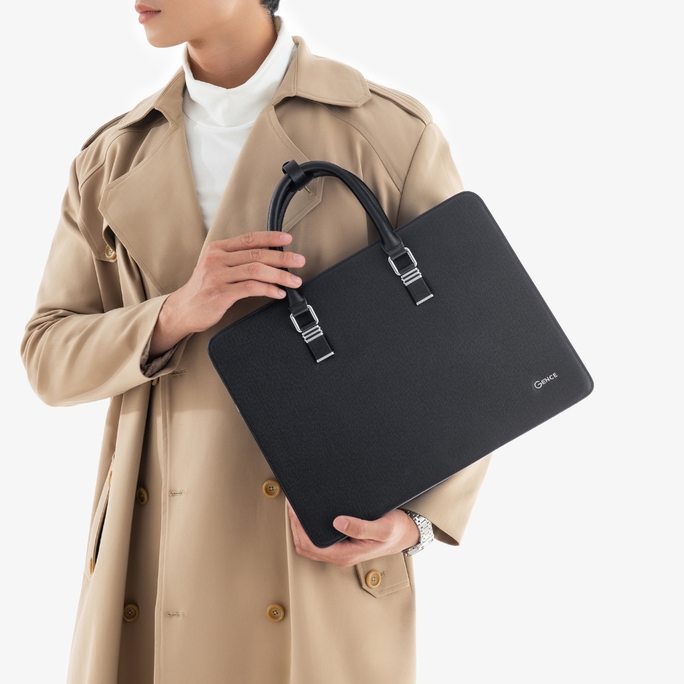 Cặp xách da nam cao cấp da bò Taiga CGL08 khóa số