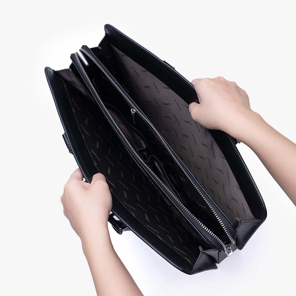 Cặp xách da nam cao cấp da bò Taiga CGL08 khóa số