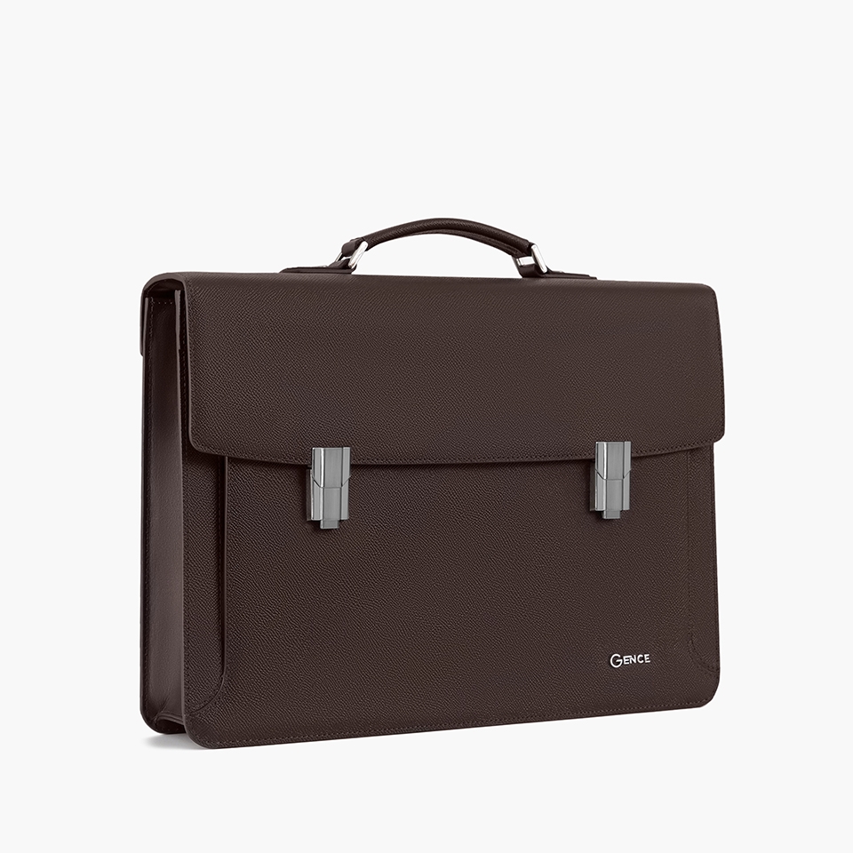 Cặp xách nam công sở da bò epsom CTS28 màu nâu