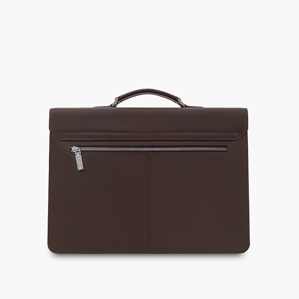 Cặp xách nam công sở da bò epsom CTS28 màu nâu