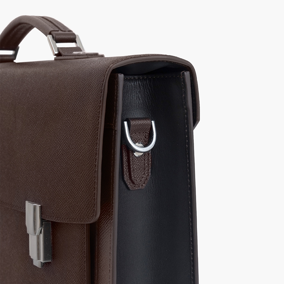 Cặp xách nam công sở da bò epsom CTS28 màu nâu