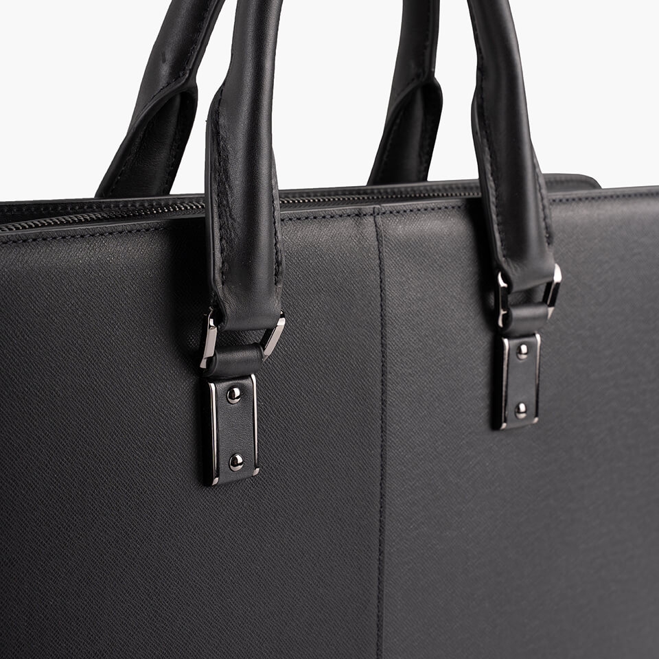 Cặp xách nam khóa số cao cấp da bò Taiga CGL09 đen