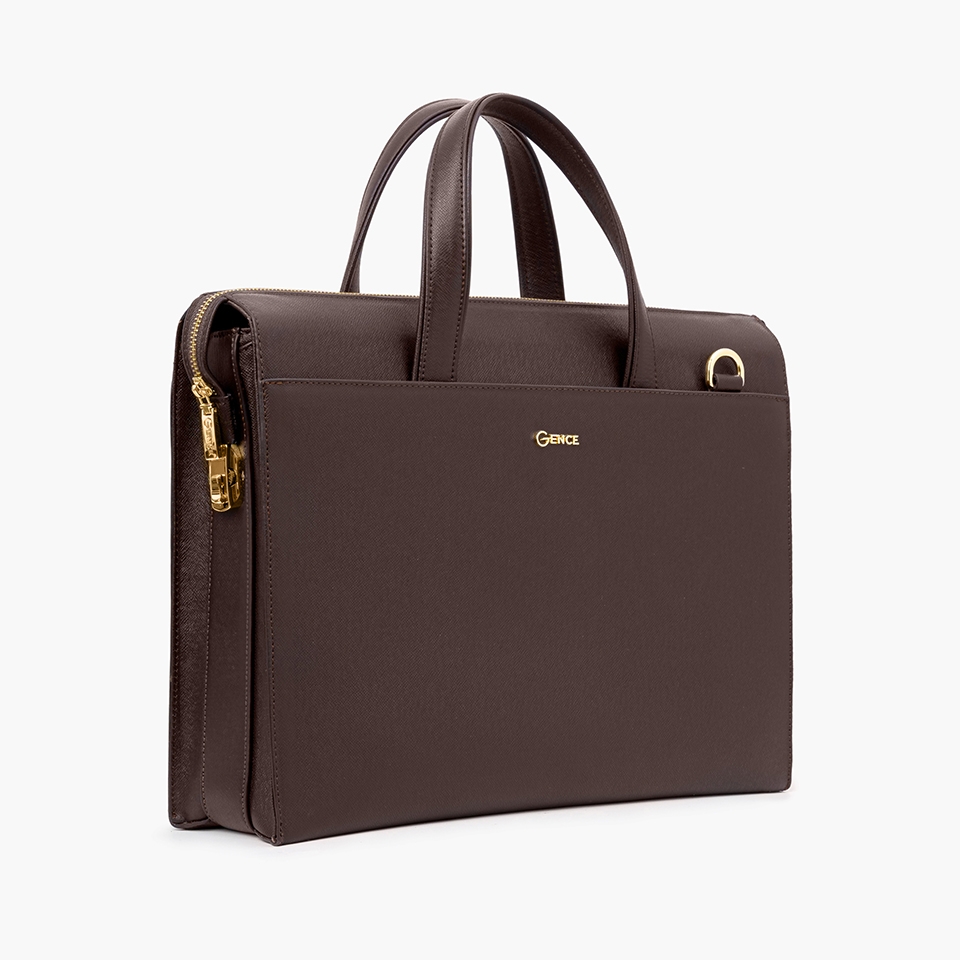 Cặp xách nam khóa số cao cấp da bò Taiga CTS22 Màu nâu