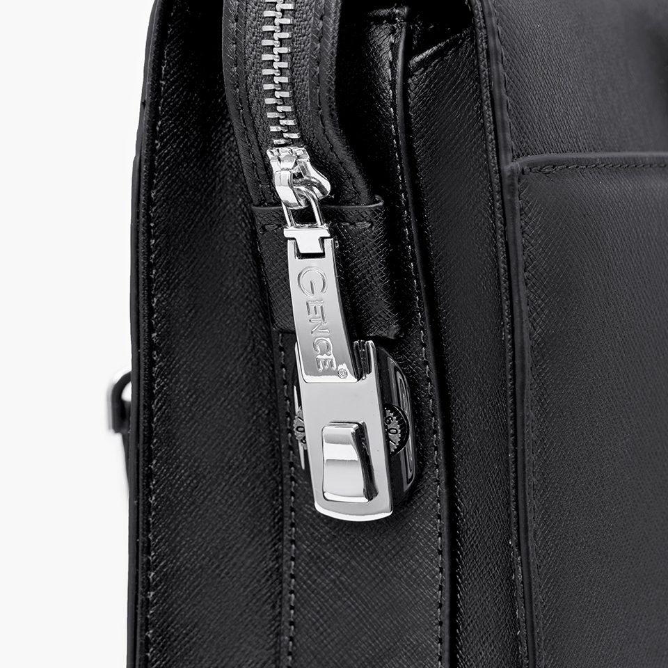 Cặp xách nam khóa số cao cấp da bò Taiga CTS21 Màu đen