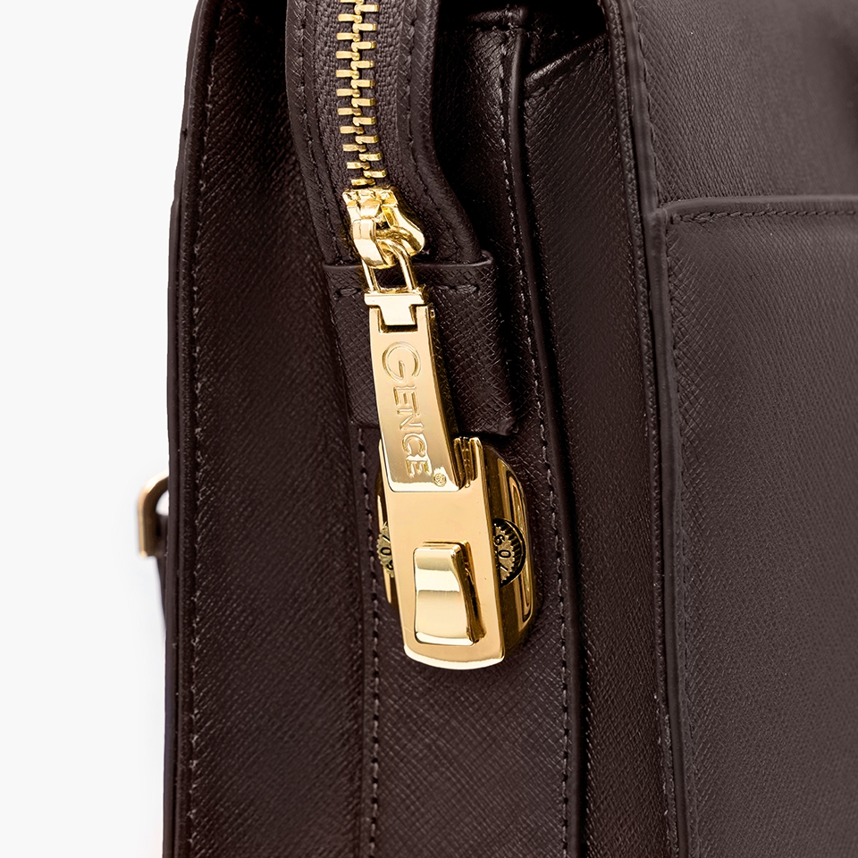 Cặp xách nam khóa số cao cấp da bò Taiga CTS22 Màu nâu