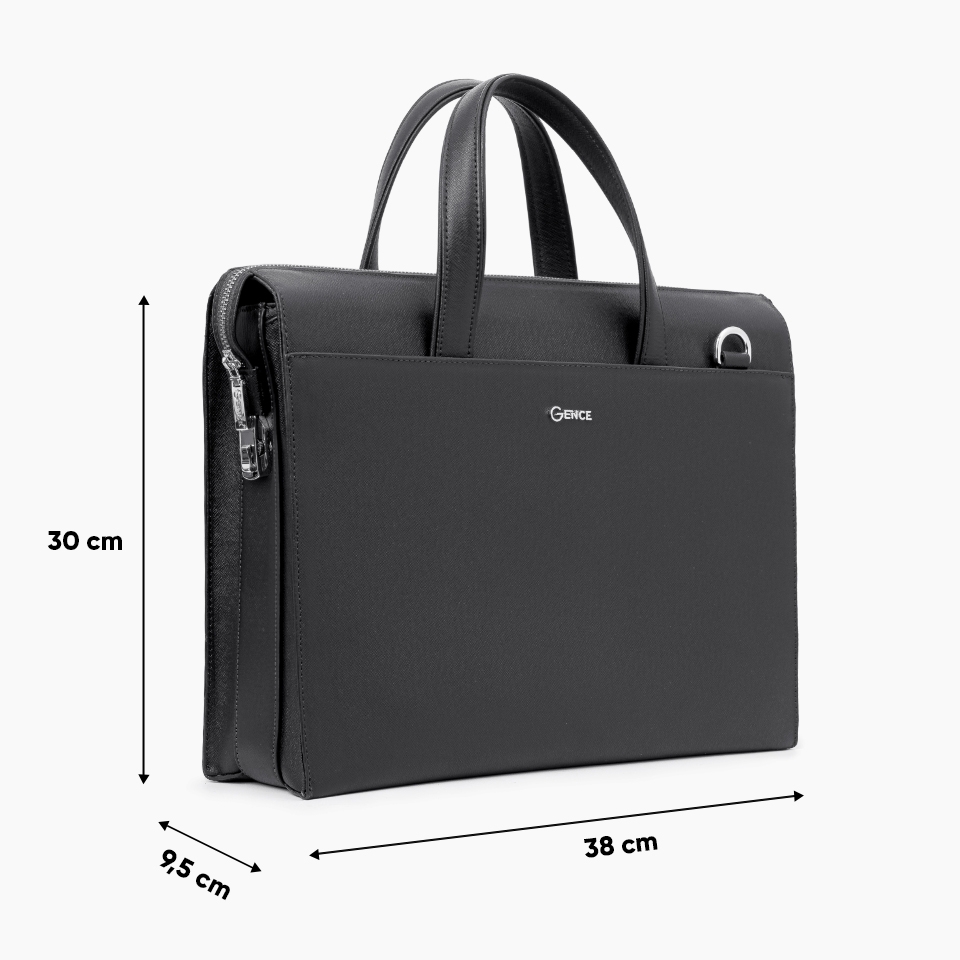 Cặp xách nam khóa số cao cấp da bò Taiga CTS21 Màu đen