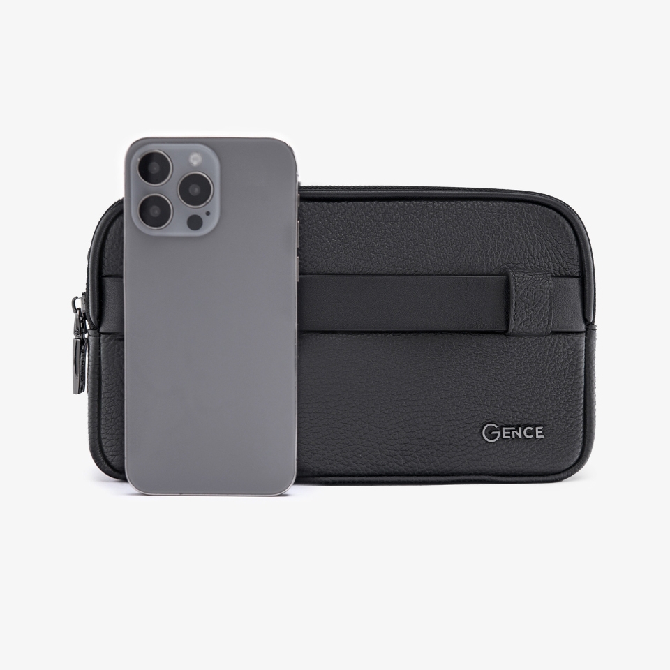 Clutch cầm tay đeo chéo da bò vân Togo cao cấp RB08