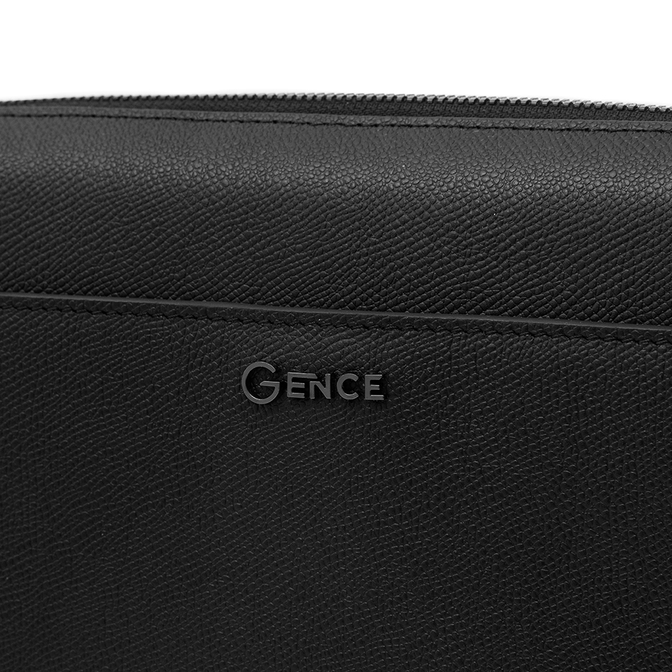 Clutch cầm tay Gence da bò Epsom cao cấp RB17 màu đen