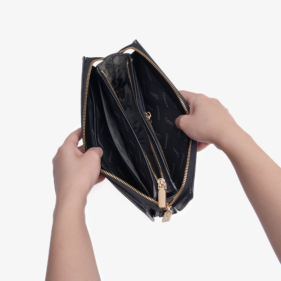 Clutch cầm tay nam da bò Epsom cao cấp HT11