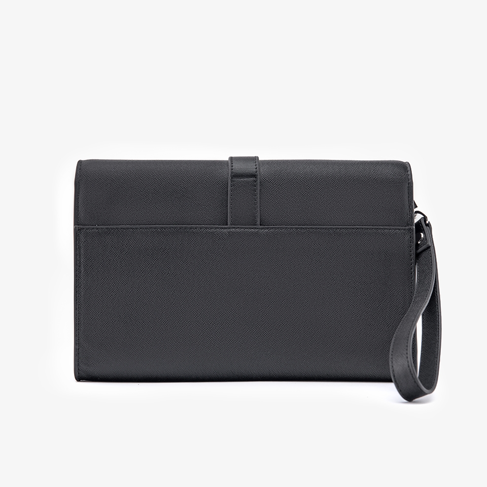 Clutch cầm tay nam da bò Taiga HT10 Màu Đen