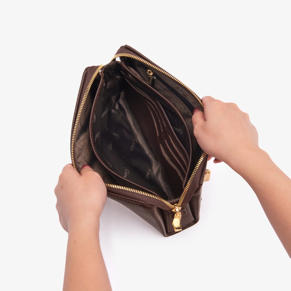 Clutch cầm tay nam da bò vân Togo cao cấp RB12