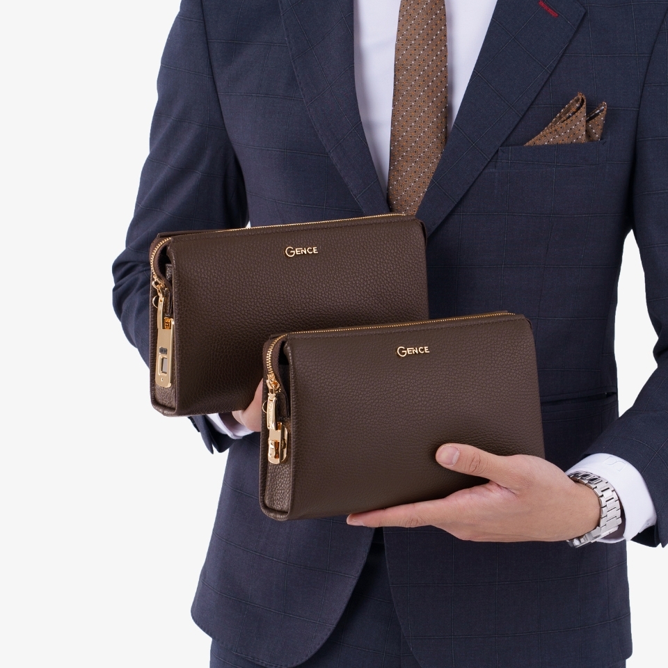 Clutch cầm tay nam da bò vân Togo cao cấp RB12