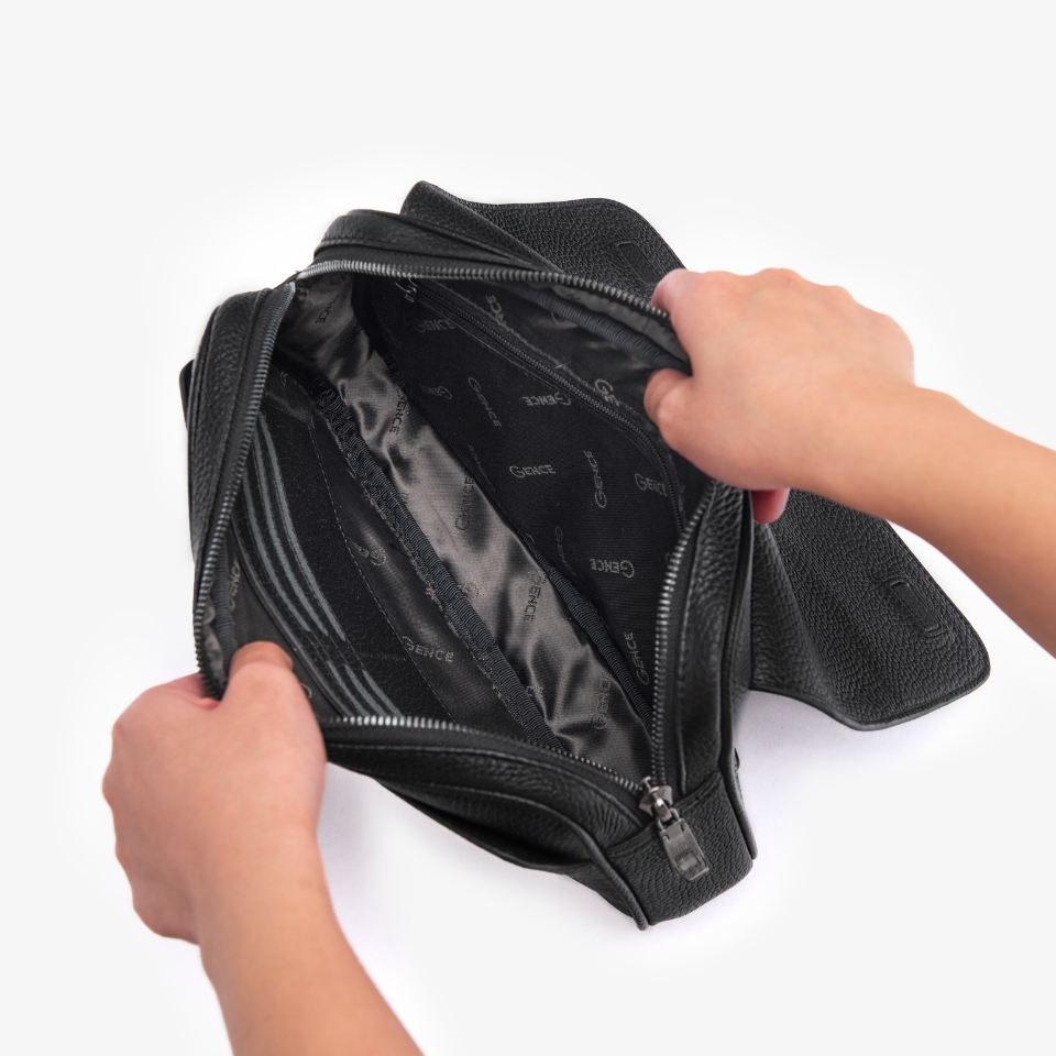 Clutch cầm tay nam khóa số da bò Mill CK20