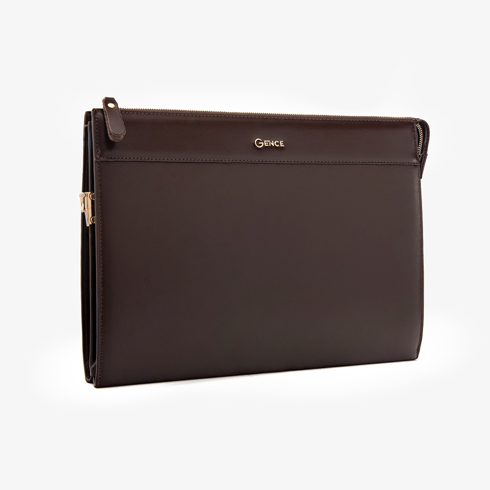 Clutch đựng tài liệu A4 da bò Nappa CL05 màu nâu